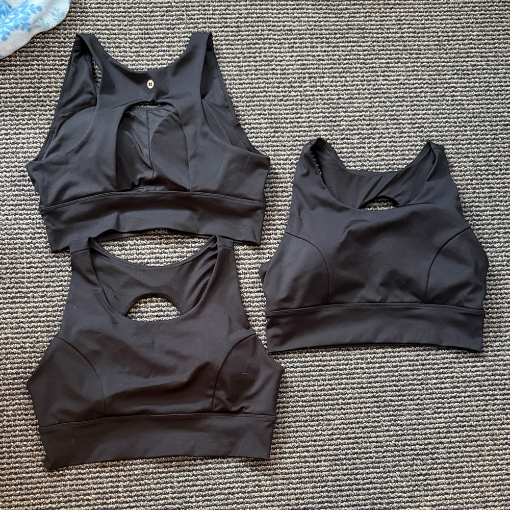RBX Black Sports Bra Trio
